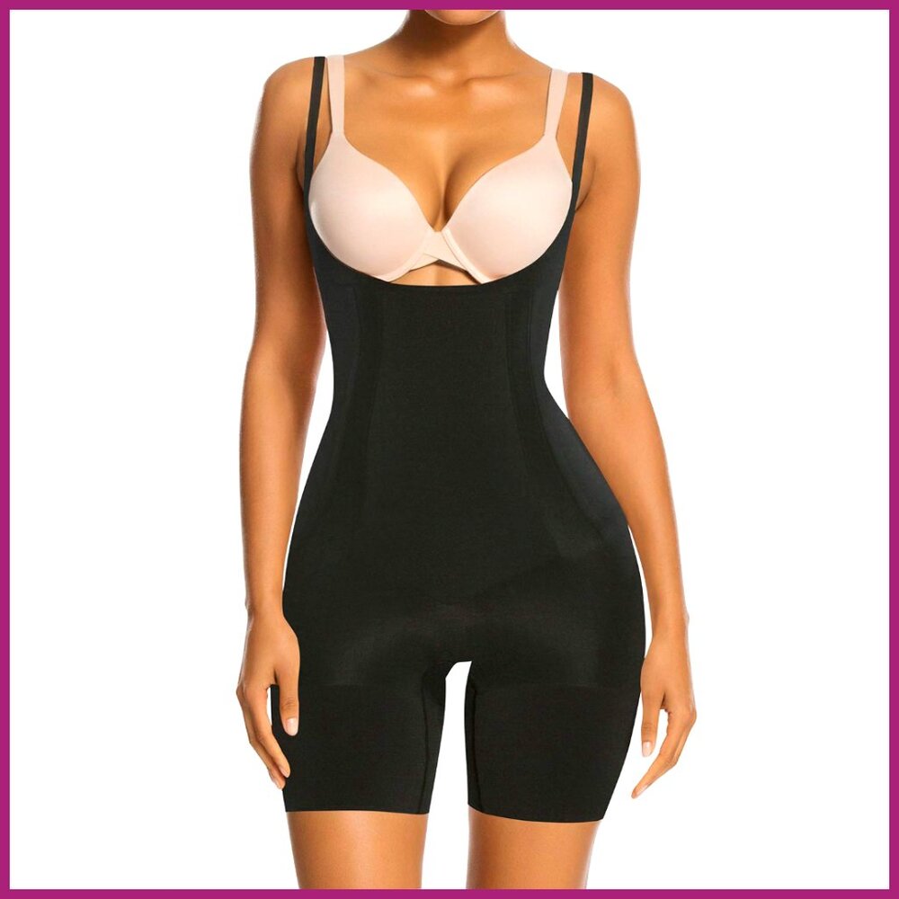 Tummy Control Body Shaper Open Bust Thigh Slimmer Shapewear